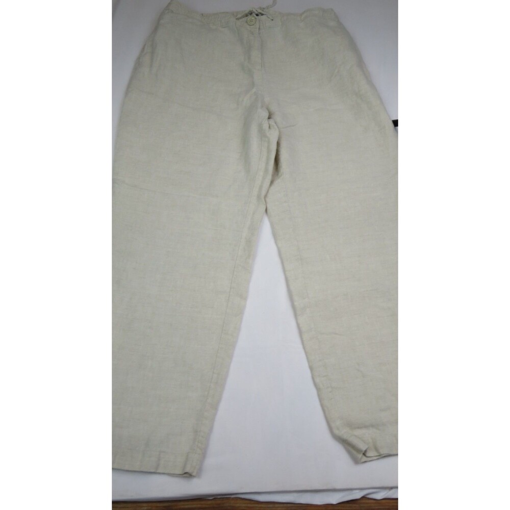 Kim Rogers Off White Linen Wide Leg Pants Size 18 W Coastal Summer